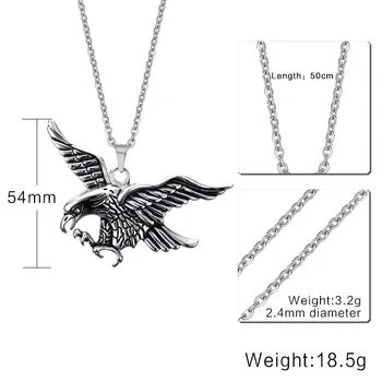 

RUIYI stainless steel necklace hot sell popular single women 54mm Punk Flying eagle USA lover gift women jewelry