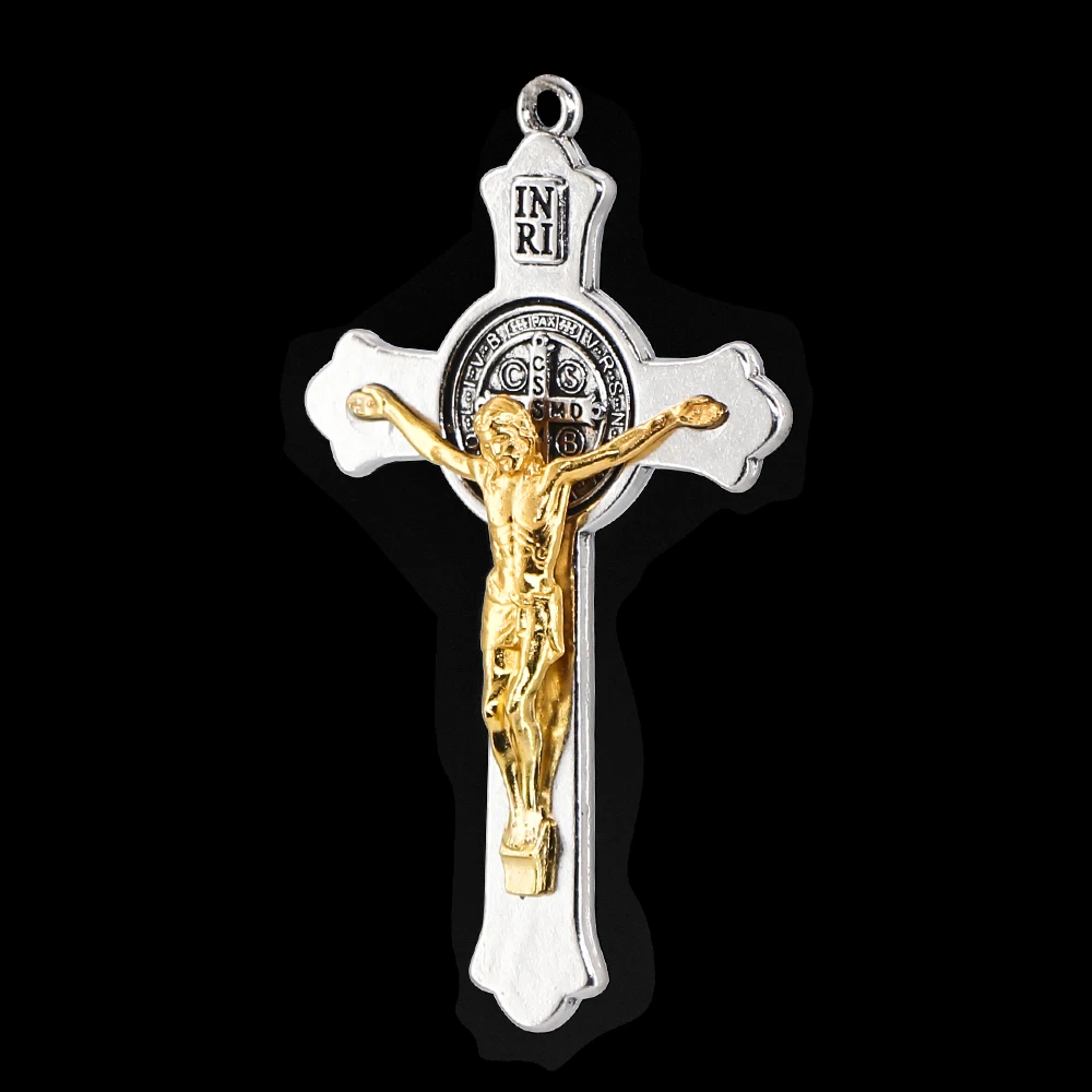 Nuovo ciondolo per Auto croce di diamanti in metallo gesù religioso cristiano ornamenti per specchietto retrovisore per Auto appesi accessori per lo Styling dell'auto