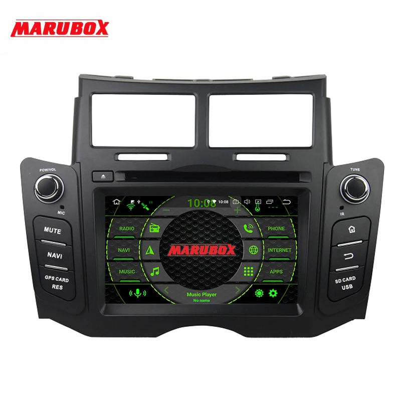 Штатная магнитола для Toyota Yaris, MARUBOX KD6221,Штатное головное устройство для Тойота Yaris 2005-2011, Android 9.0,Восьмиядерный процессор,встроенный DSP,IPS экран,Оперативная 4GB, Встроенная 64GB
