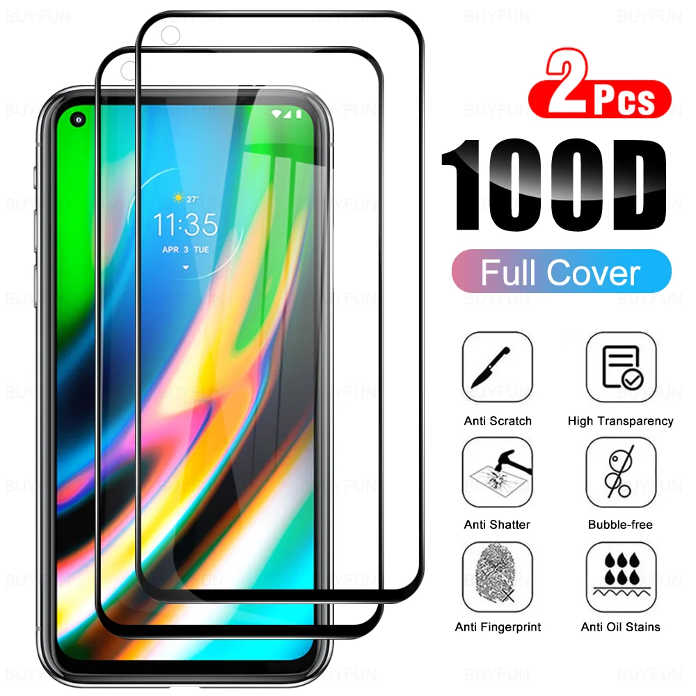 Черное закаленное переднее стекло для Motorola Moto G9 G10 G20 G30 Plus Play Power 2 шт. защитная