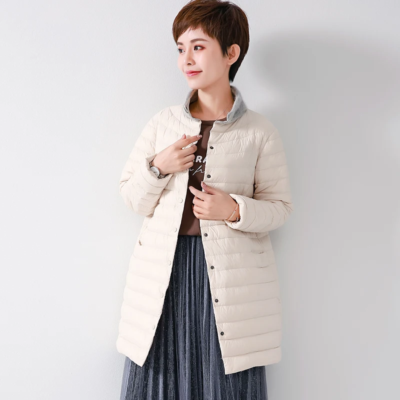 winter and autumn women down coat jackets - Цвет: Бежевый