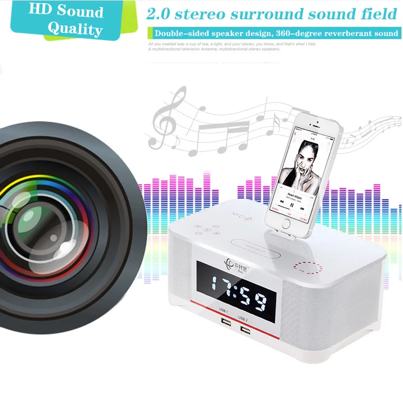 Цифровой FM радиоприемник A8 с ЖК дисплеем часы NFC bluetooth динамиком пультом