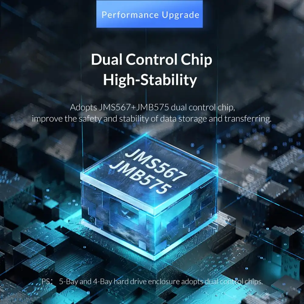  ORICO 4 Bay 35 ''USB3.0 HDD estación de acoplamiento soporte 64TB UASP con 150W adaptador de alimen