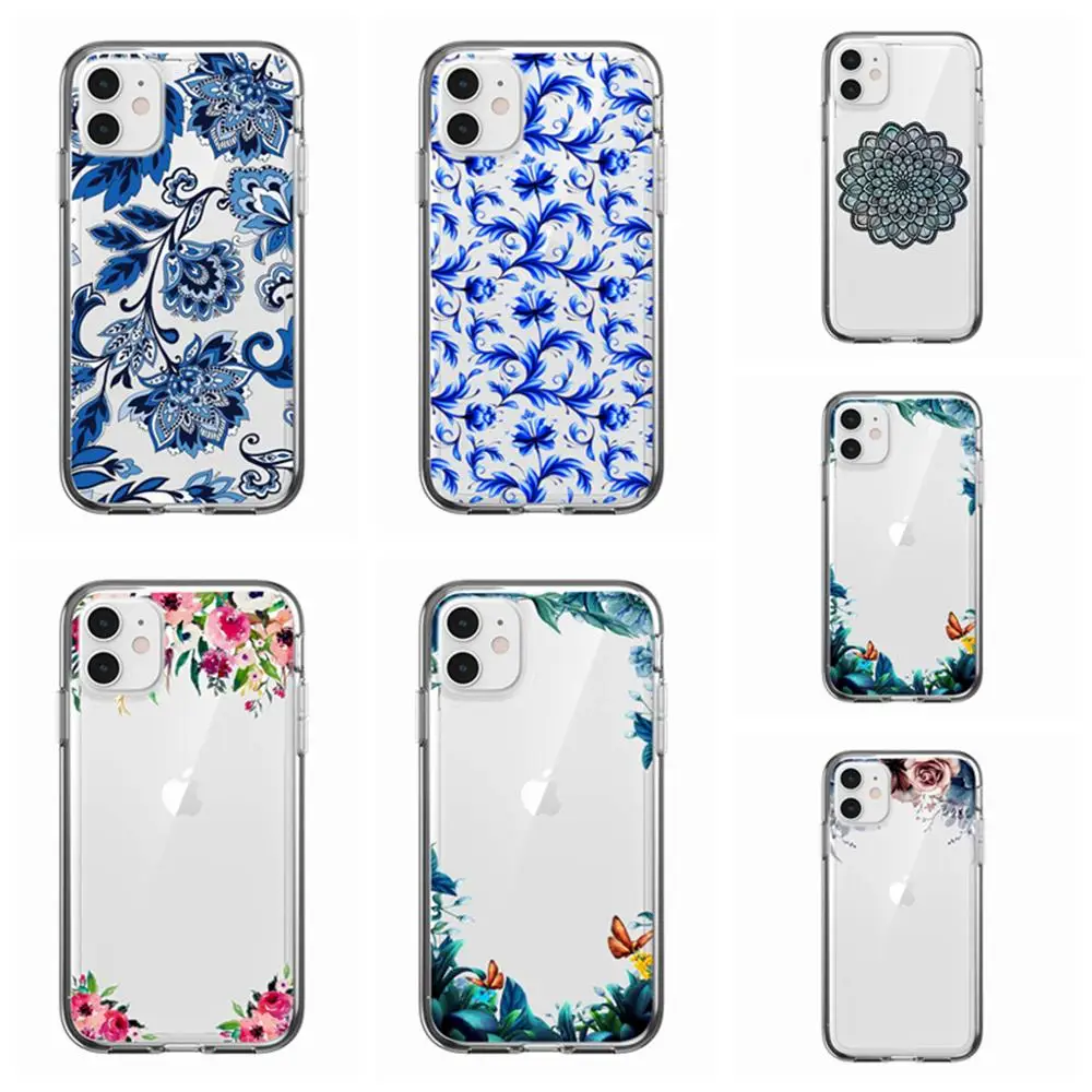 Чехол для телефона с цветочной текстурой iPhone 6 7 8 Plus X XS XR Max 11 Pro SE2 2020 защитный