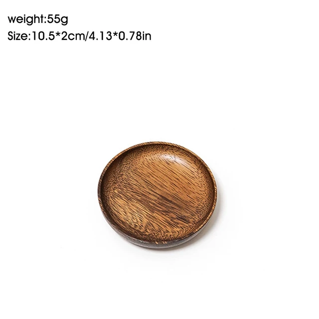 Wood Hand-made Acacia Dinner Plates Unbreakable Round Wood Plates for Fruits Dishes Snacks Dessert Serving Tray Tableware 5
