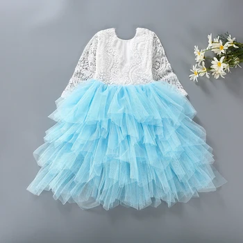 

2020 Girls Dress Spring And Autumn Children Clothing Lace Pettiskirt Flower Girl Dress Princess Dress Kid Clothes