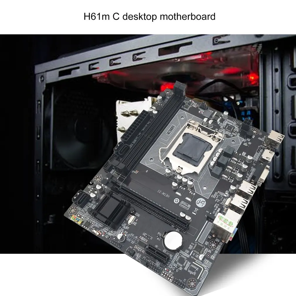 H61 материнская плата для настольного компьютера 1155 pin cpu интерфейс ddr3 все твердотельные компьютерные материнские платы 6 каналов