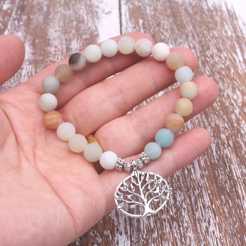 1pcs 8mm Matte Frosted ite Beads With Lotus OM Buddha Charm Yoga Bracelet