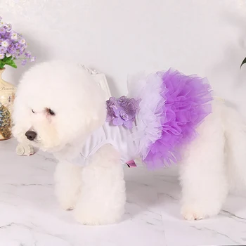 

Pet Small And Medium Dogs Flowers Dress Suit Spring Summer Bubble Skirt,