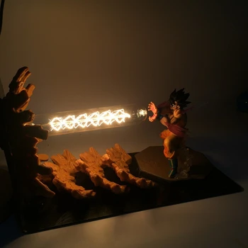 

EU US Dragon Ball Z Son Goku Action Figures Led Light Table Lamp Kamehameha Attack Anime Super Saiyan DBZ Led Night Lights Gift