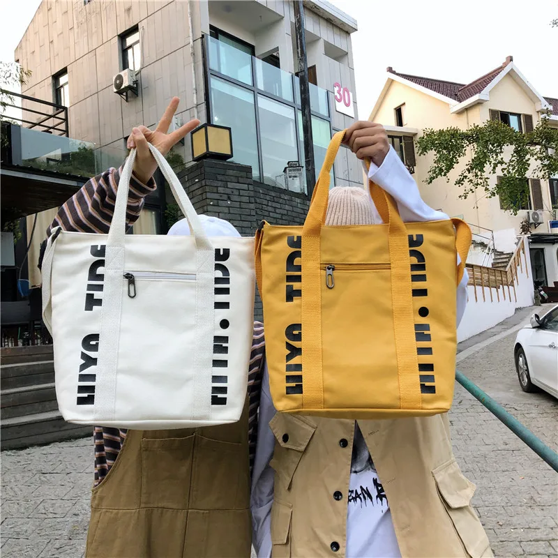 

Canvas Bag Shoulder Bag Versatile INS Tote Bag 2019 New Style Popular Brand Students Class Hand Shoulder Big Bag