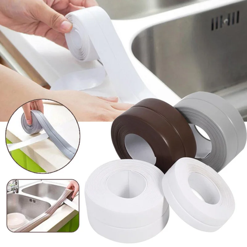 1 Roll PVC Kitchen Bathroom Wall Sealing Tape Waterproof Mold Proof Adhesive Sink Edge Drop Shipping | Обустройство дома