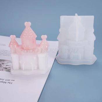 

Resin Crystal Epoxy Mold Three-dimensional Castle House Fantasy Decoration Casting Silicone Mould DIY Crafts Making Tool