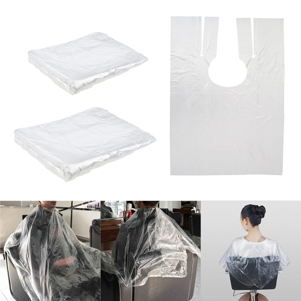 200 Pieces Plastic Salon Cutting Perming Coloring Cape Unisex Dye Gown Cloth