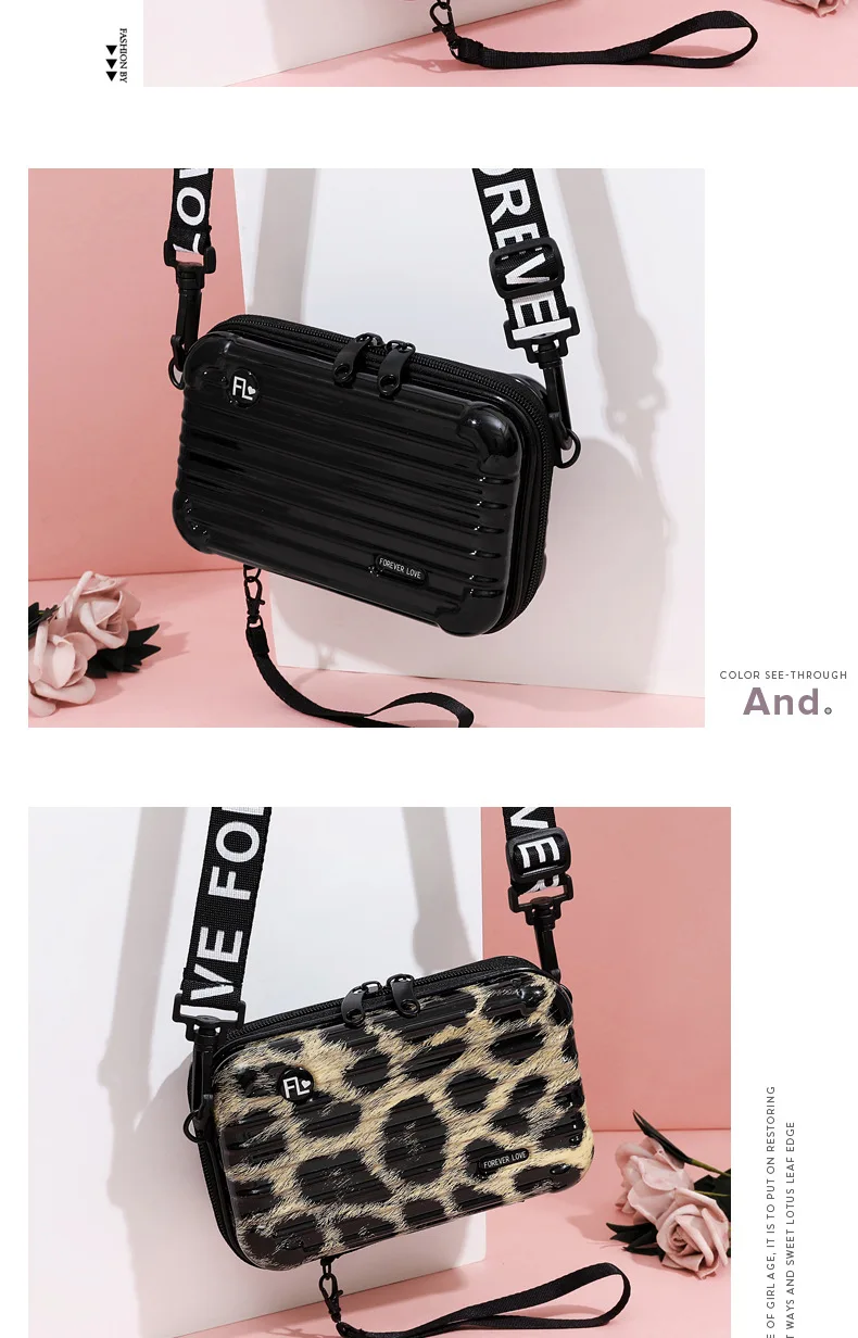 new mini net red suitcase Small square box Wide shoulder strap diagonal package shoulder crossbody bag 2019041701 19X6X12cm