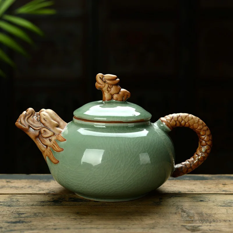 220ml Chinese Ceramic Dragon Teapot Tea Pot Kung Fu Tea Set Teapots