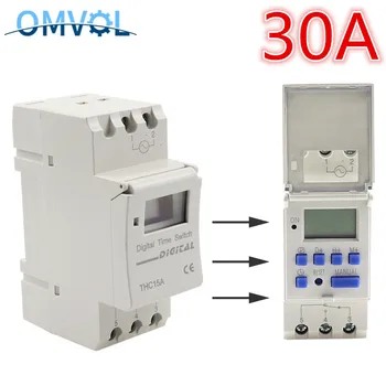

THC15A 220V 30A Din rail timer relay time switches weekly programmble electronic TIME SWITCH bell ring device