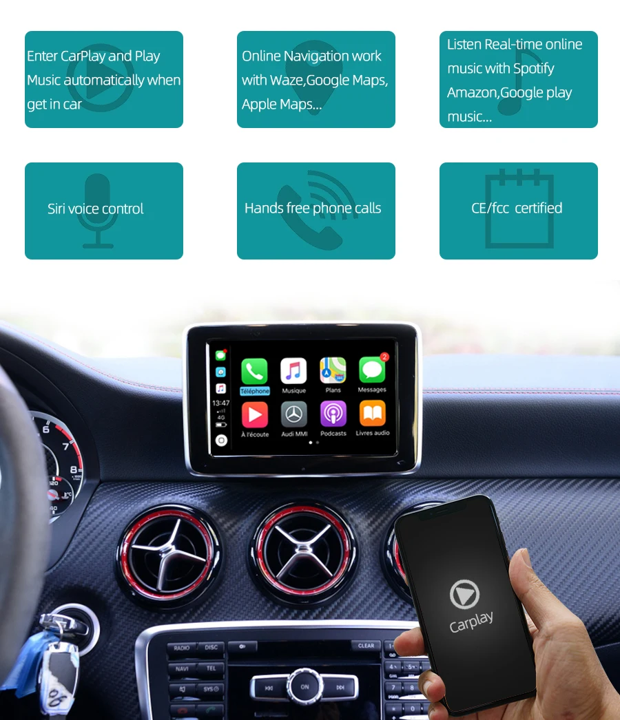 Sinairyu Wifi беспроводной Carplay Car Play Android авто зеркало модифицированное для Mercedes GLA GLC GLE GLS NTG 5,1 5,2 5,5 камера заднего вида