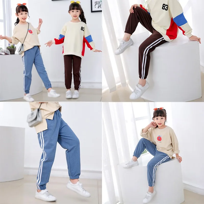 Autumn Warm Baby Boys Girls Soft Striped Print Loose Pants Casual Trousers Toddler Sports Bottoms Leggings