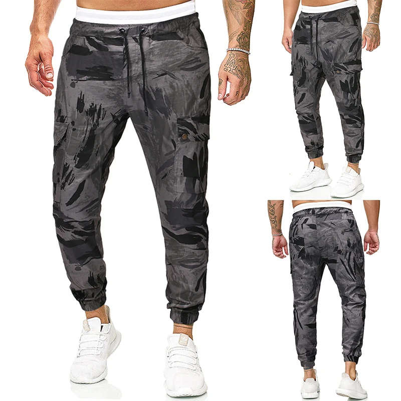 7136 Men pants streetwear joggers pantalon hombre chandal winter baggy camouflage hip hop Cotton cargo pants men street fashion - Цвет: 7136