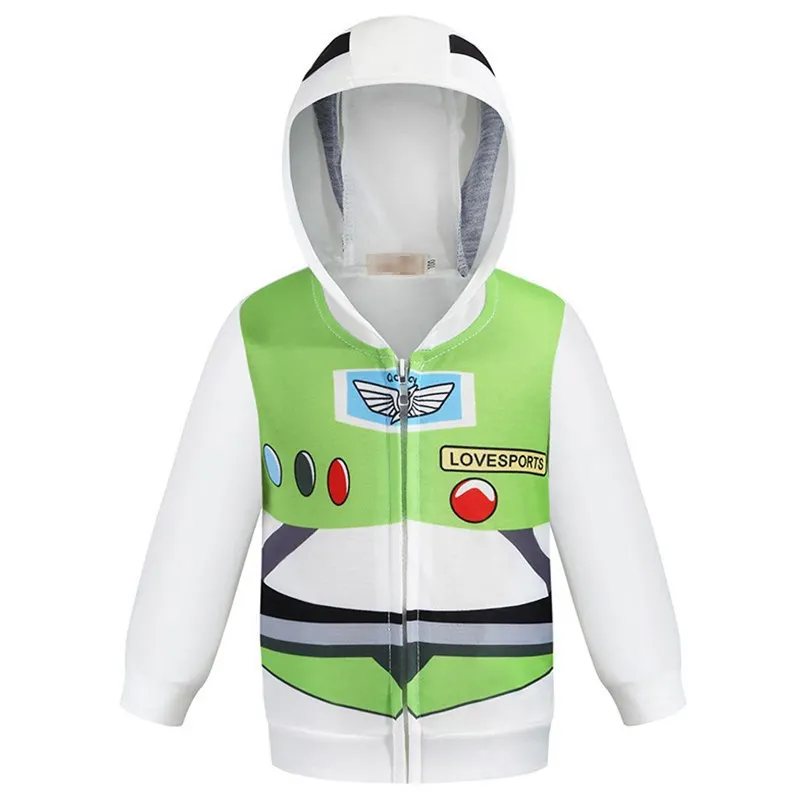 Buzz Hoodie Muababy/толстовки для мальчиков супергерой Железный человек Тор Халк Капитан Америка свитер Человек-паук Дети Базз Лайтер Мультфильм куртка пальто - Цвет: Buzz Hoodie