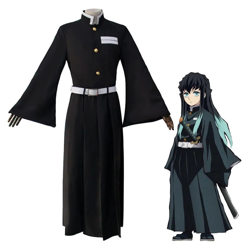 Аниме «Demon Slayer Kimetsu no Yaiba»; костюмы для косплея; Tokitou Muichirou; полный комплект одежды; костюм на Хэллоуин; топ+ брюки+ ремень