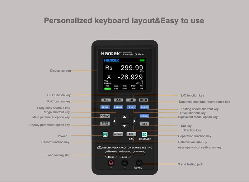 Hantek1832C Hantek1833C Digital Handheld LCR Meter Portable Measuring Instrument