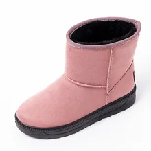 Зимние ботинки; ботинки для девочек; зимние Бархатные Теплые ботильоны для женщин с толстым мехом; кожаная хлопковая обувь; повседневные женские ботинки