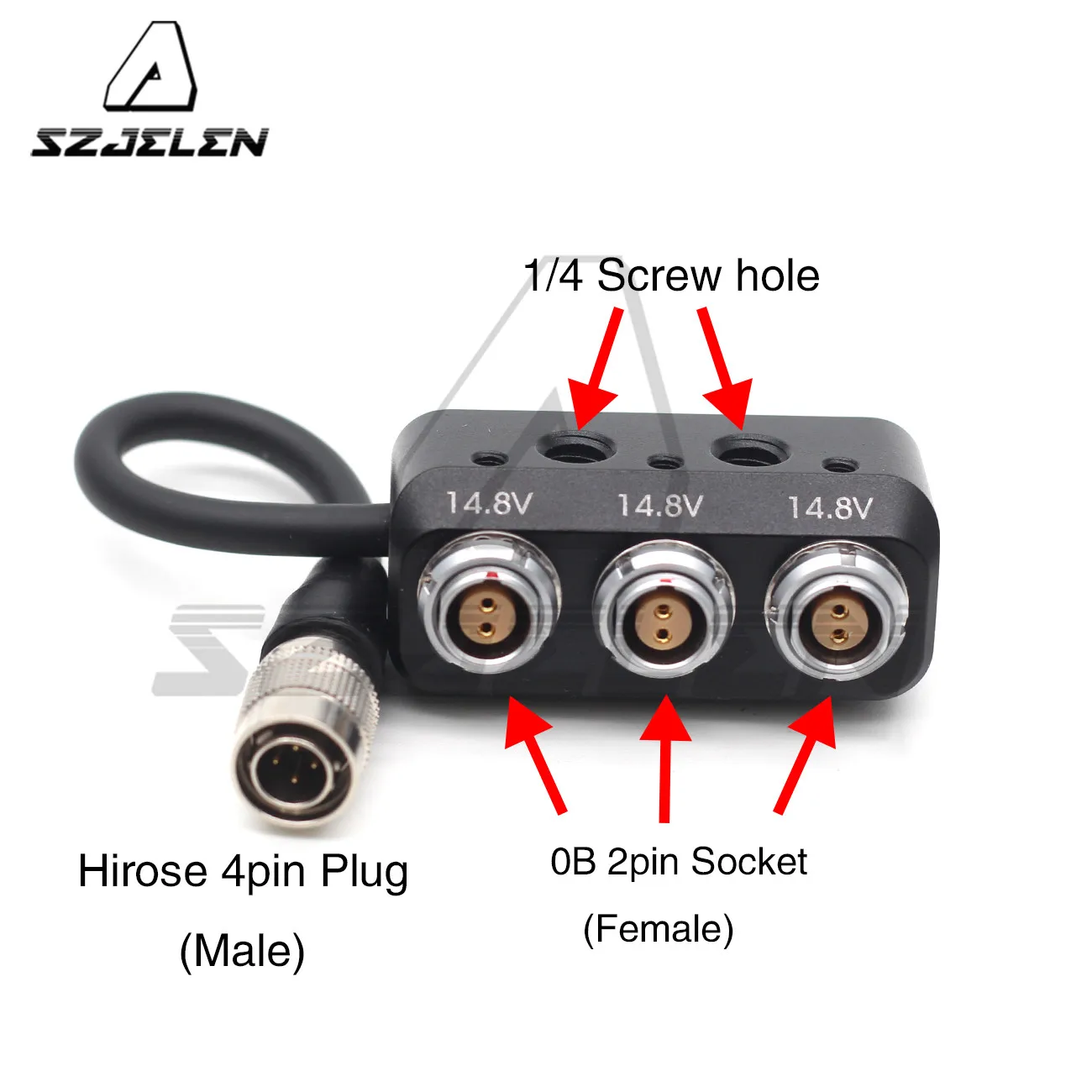 Hirose 4pin Male+ 0B 2pin женский концентратор переходник разветвитель для ARRI/SONY распределитель питания камеры, трехполосный разветвитель