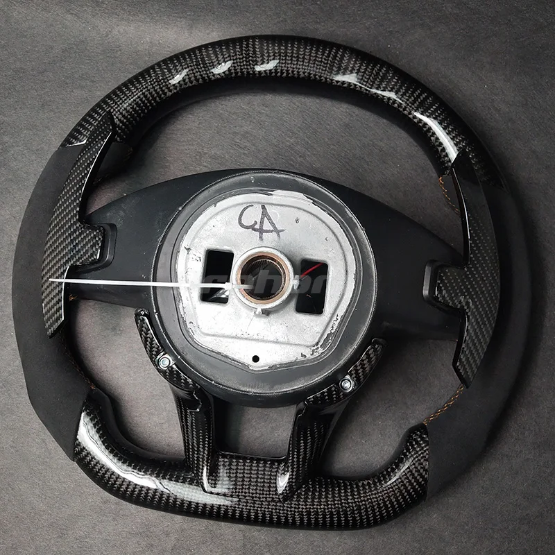 메르세데스 벤츠용 LED 카본 파이버 가죽 핸들, 메르세데스 벤츠 AMG W212 W213 W211 E300 W202 W204 W205 C E 클래스 C63S 용