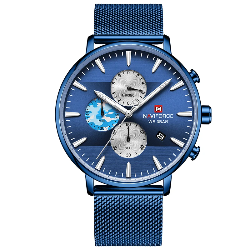 Мужские часы Топ люксовый бренд NAVIFORCE модные повседневные мужские часы полностью стальные водонепроницаемые деловые мужские часы Relogio Masculino