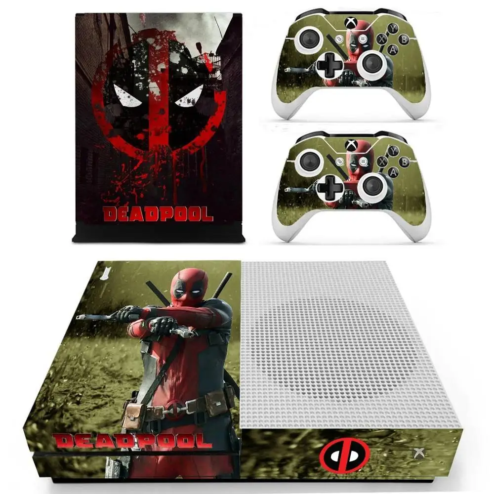 Наклейка s Deadpool для Xbox One S кожа Виниловая наклейка Pegatina для Xbox one тонкая консоль и два контроллера