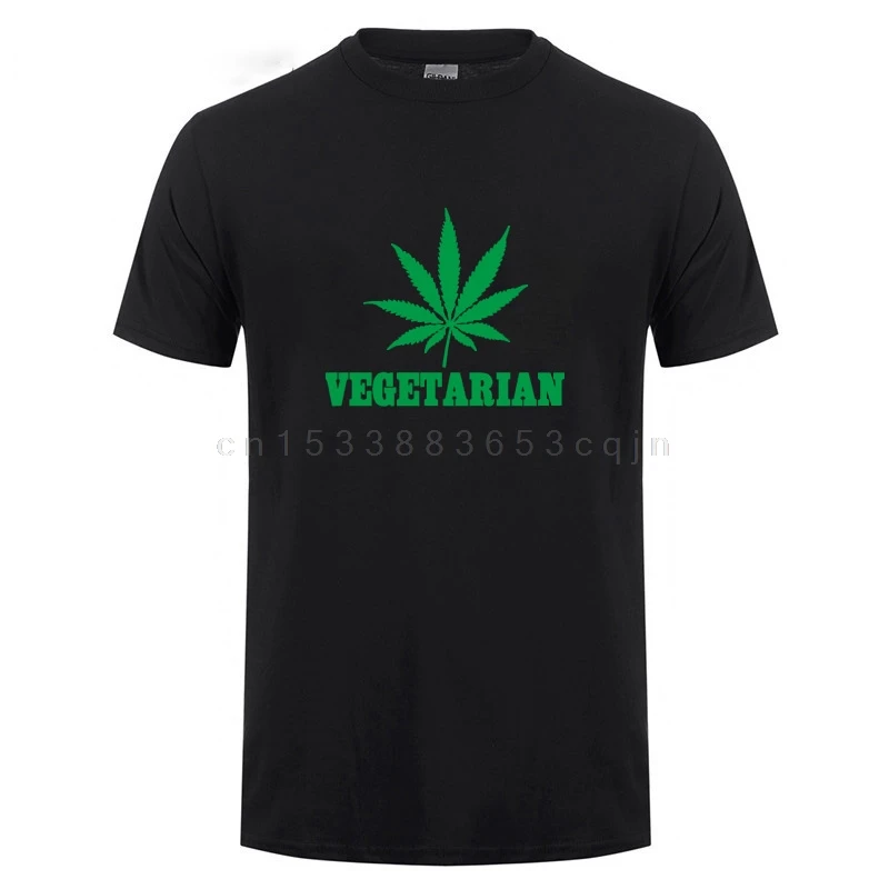 Vegan Vegetarian Weed Gift T Shirt For Men Women Animal Lover Statement T-Shirt Green Hemp Leaves Short Sleeve Funny Tshirt | Мужская