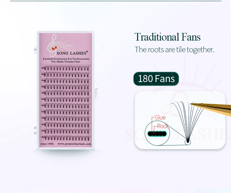 SONG LASHES Premade Volume Fans Mega Tray 360 Fans Sharp Thin Pointy Base Eyelash Extensions  Mega Tray 360Fans 6D 7D 8D 10D 12D