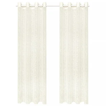 

Vidaxl curtain 2 PCs Knitted fabric 140x175 cm branch motif cream color