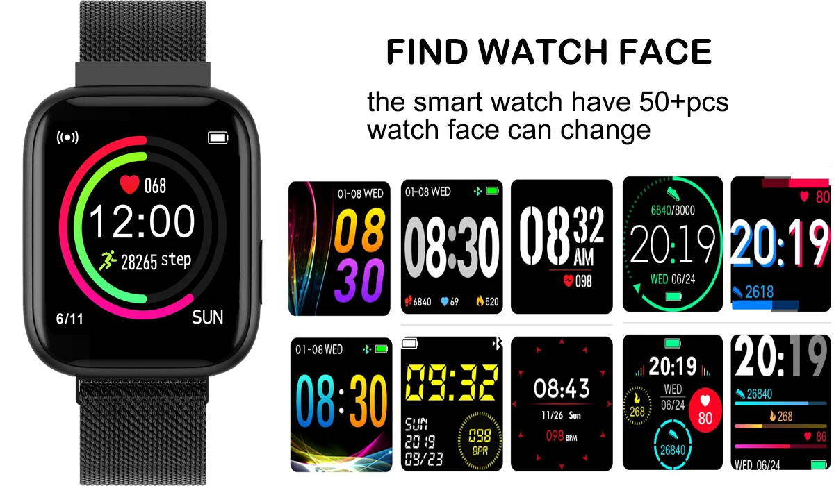 MISTEP Смарт-часы с Bluetooth, 1,4 дюймов, полный сенсорный цветной экран, пульсометр, кровяный монитор, умные часы 40 мм, мульти-часы для лица