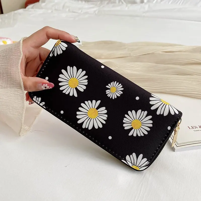 New little Daisy Women's wallet purse fashion zipper hand bag long wallet mobile phone bag zero wallet clutch bag Canvas New little Daisy Women's wallet purse fashion zipper hand bag long wallet mobile phone bag zero wallet clutch bag Canvas