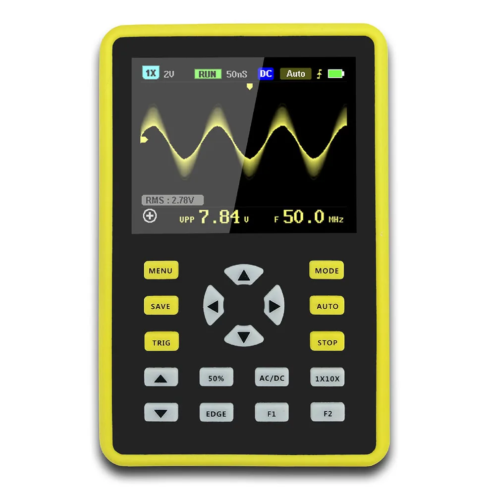 

5012H 100Mhz Measuring Mini Digital Oscilloscope Anti-skid Analog Bandwidth Handheld LCD Display IPS Portable 2.4-inch Tools