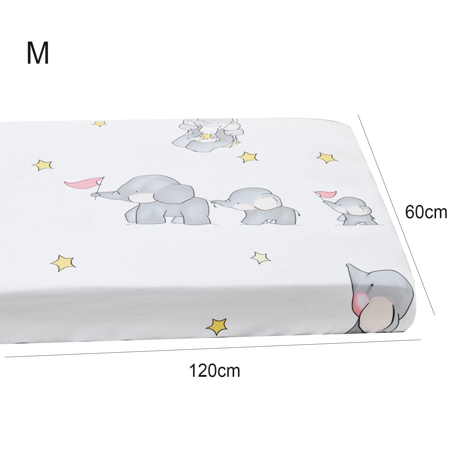 Soft Breathable Cotton Baby Bed Sheet Crib Cover with Elastic Band Home Decor