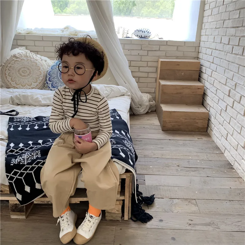 Milancelkids/детские штаны; однотонные штаны-шаровары для девочек; хлопковые брюки для мальчиков; осенние детские штаны
