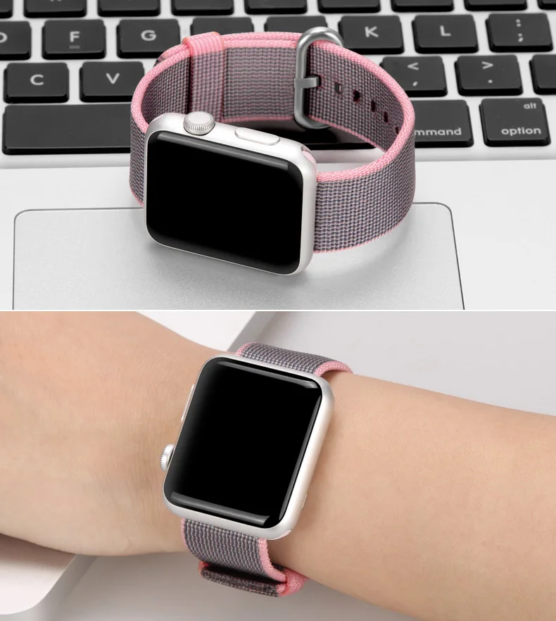 Нейлоновый ремешок для Apple Watch 38 мм 42 мм iWatch 4 ремешок 44 мм 40 мм спортивный тканевый браслет ремешок для Apple watch 5 4 3 21