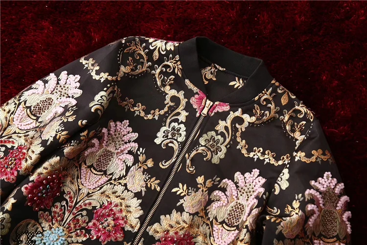 Truevoker женская уличная мода с длинным рукавом Винтаж Инди фолк печатных ручной работы кристалл алмаз тиснением Куртка Верхняя одежда