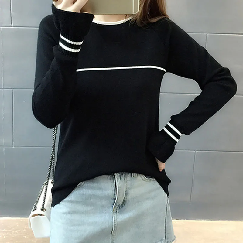 Winter Knitted Women Sweaters And Long Sleeve Solid O-Neck Sweet Pullovers Sueter Mujer Tops Korean Casual Jumper