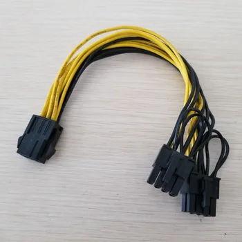 

PCI-E Video Graphics Card 6Pin to Dual 8Pin(6Pin + 2Pin) Splitter Power Cable for BTC Miner DIY 18AWG 20CM