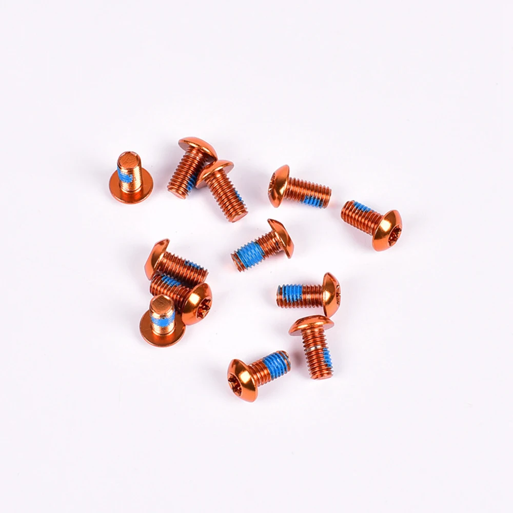 12Pcs 10MM MTB Bicycle Brake Multicolored Disc Screws Alloy Steel Bolt Rotor Cycling Disc Screws 1.8g For Mountain Bike - Цвет: Orange