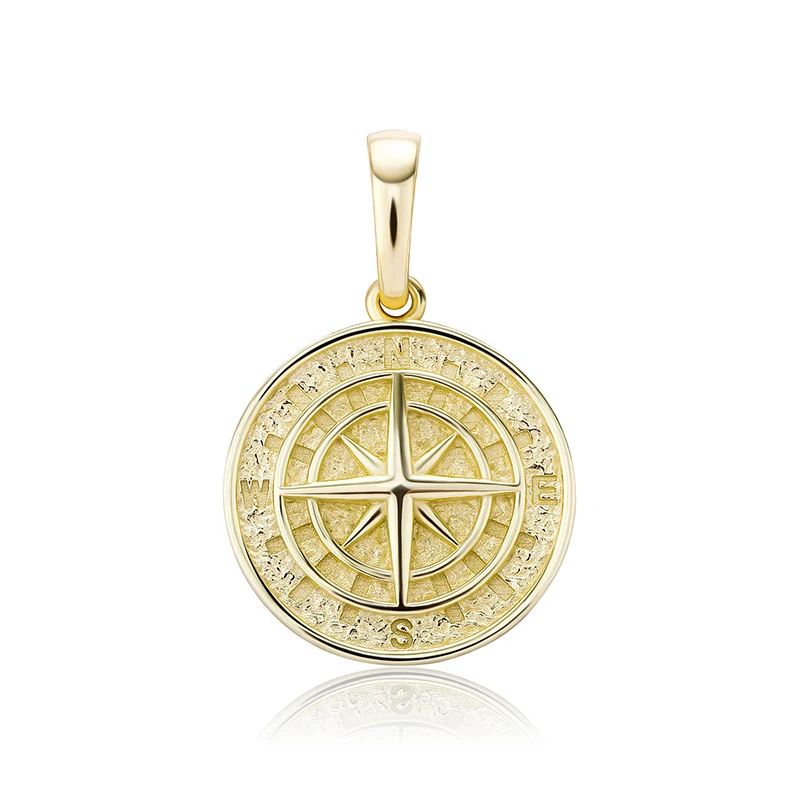 JINAO HIP HOP 925 Silver High Compass Quality Pendant&Necklace With 4mm Tennis Chain Men and Women Jewelry For Gift