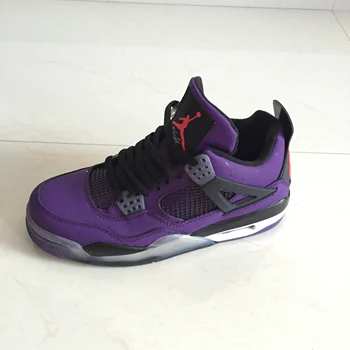 

Nike Air Jordan 4 Men Basketball Shoes Man Sports Shoes Outdoor Comfortable Sneakers Jordan Sports Sneakers Purple 40-47