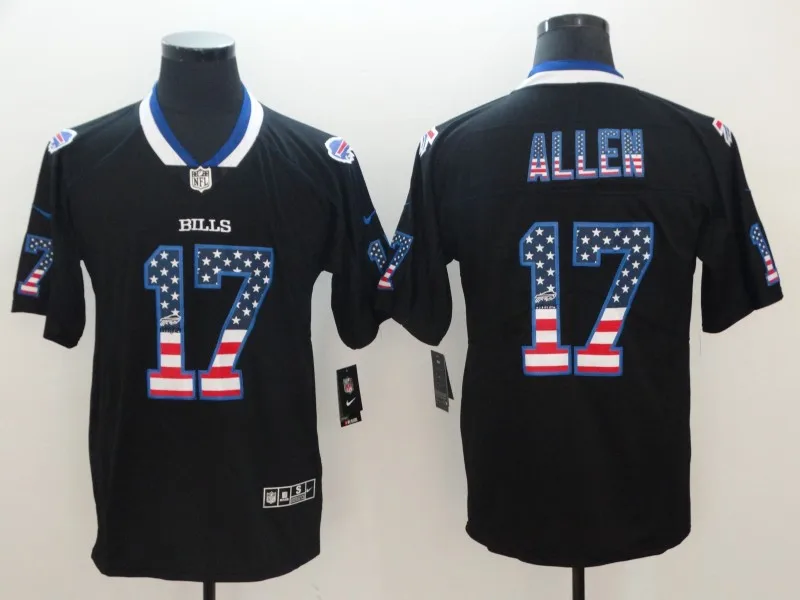Buffalo Высококачественная мужская голубая Джерси Josh Allen Bills - Цвет: Men