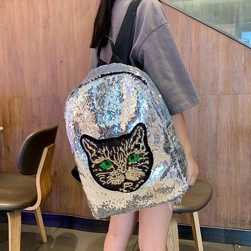 

Animal Glitter Women Sequins big Backpack Teenage Girls Travel Shiny Backpacks Bags Bling Rucksack Large School Bags Bagpacks