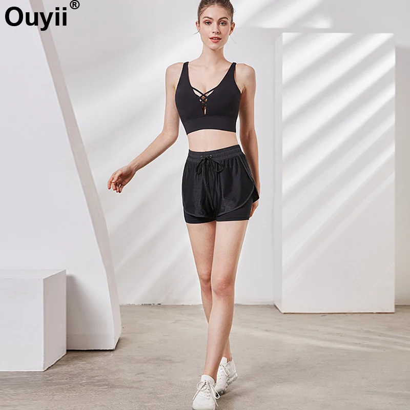 Women Shorts One-piece Suit Loose Running Quick-drying Breathable Sport Shorts Yoga Fitness Leggings Gym Running Workout Short